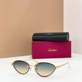 Cartier Oval Cat Eye Metal Sunglasses