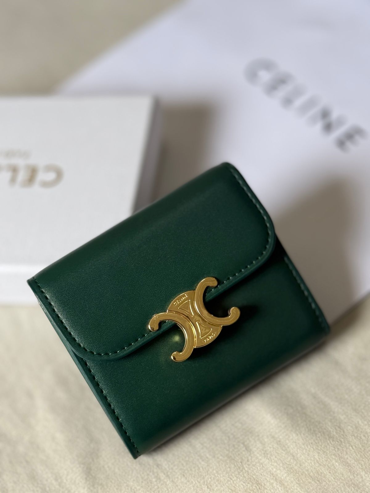 celine Triomphe Compact Flap Wallet