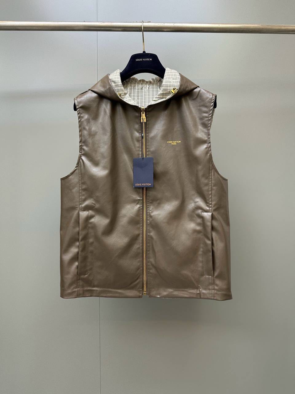 LV Brown Check Reversible Vest