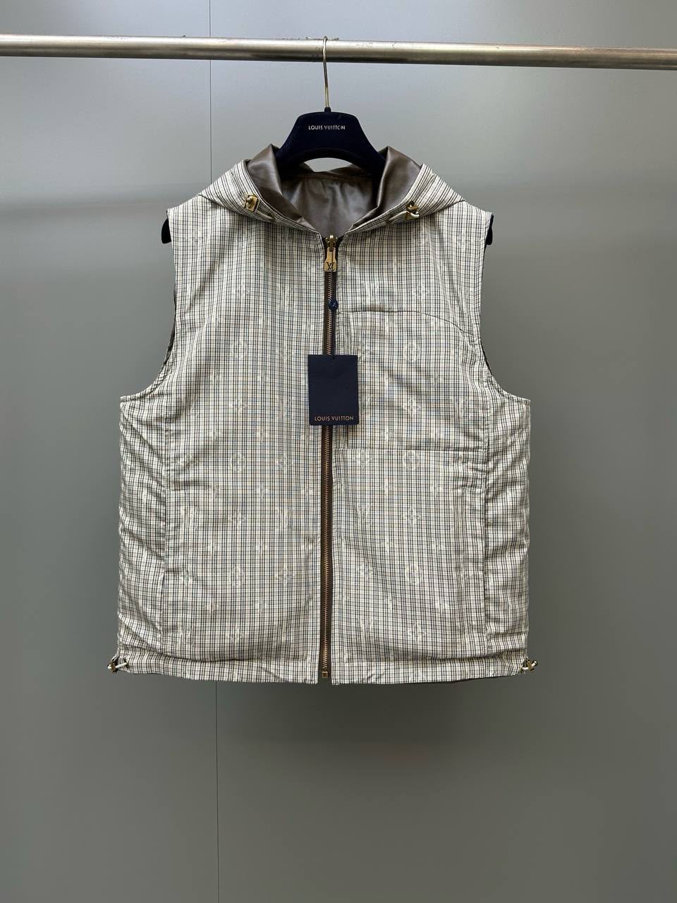 LV Brown Check Reversible Vest