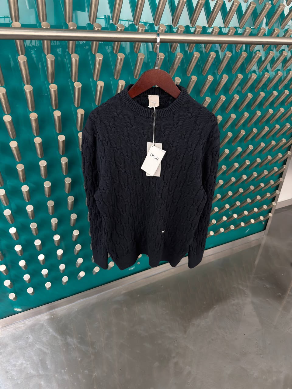 Dior Cable Knit Crew Neck Sweater