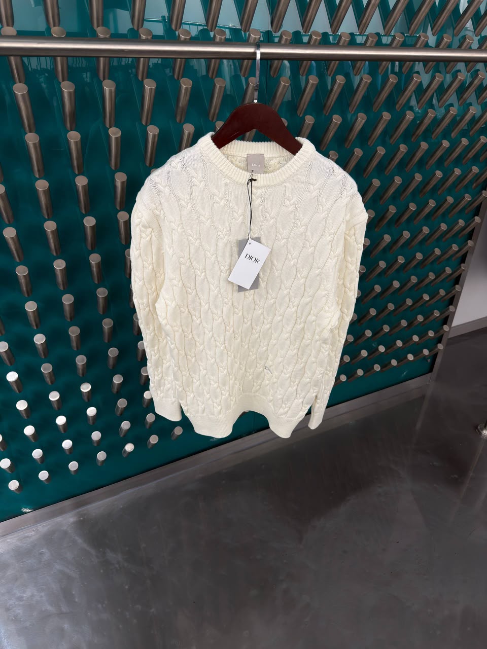 Dior Cable Knit Crew Neck Sweater