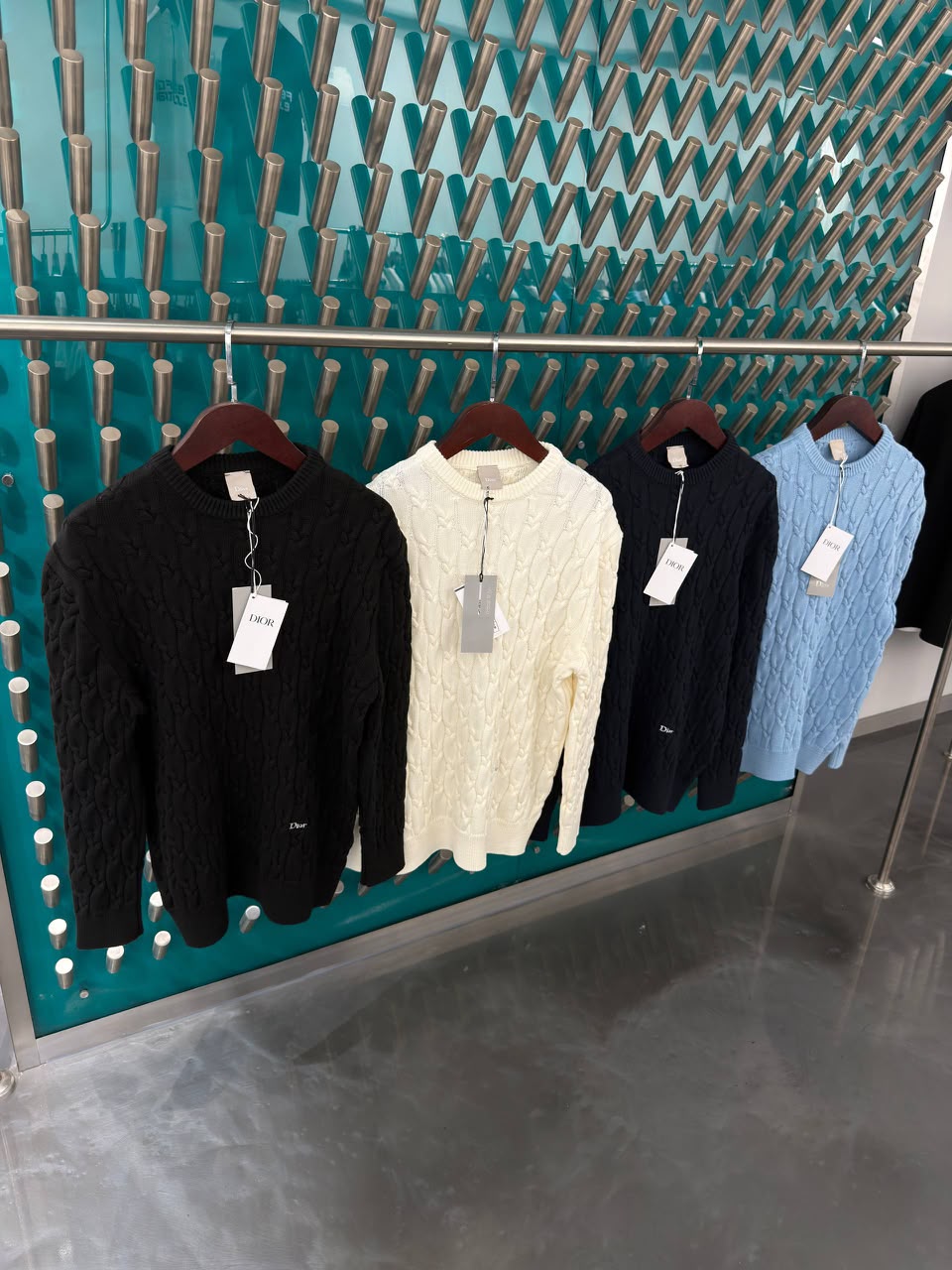 Dior Cable Knit Crew Neck Sweater