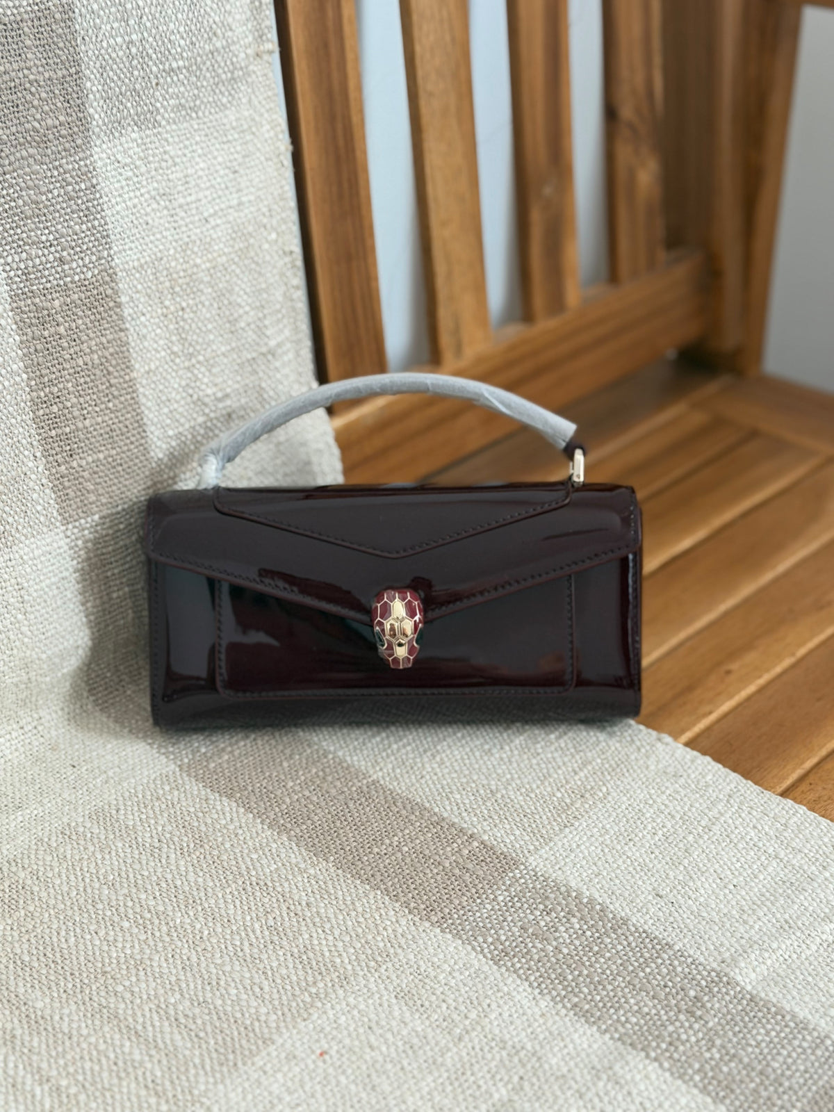BVLGARI Serpent Clasp Envelope Top Handle Bag
