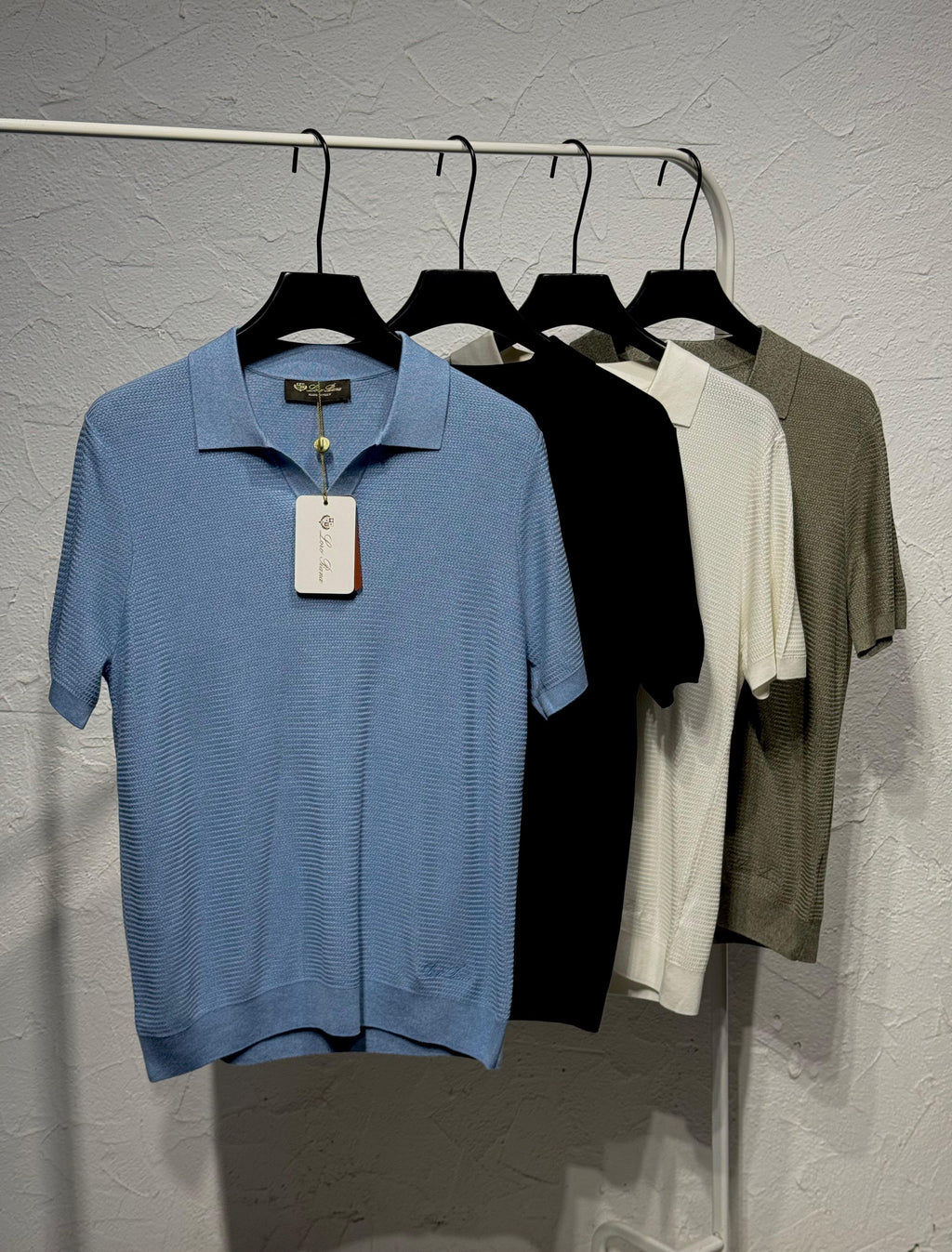 Loro Piana Men Short Sleeve Knit Polo
