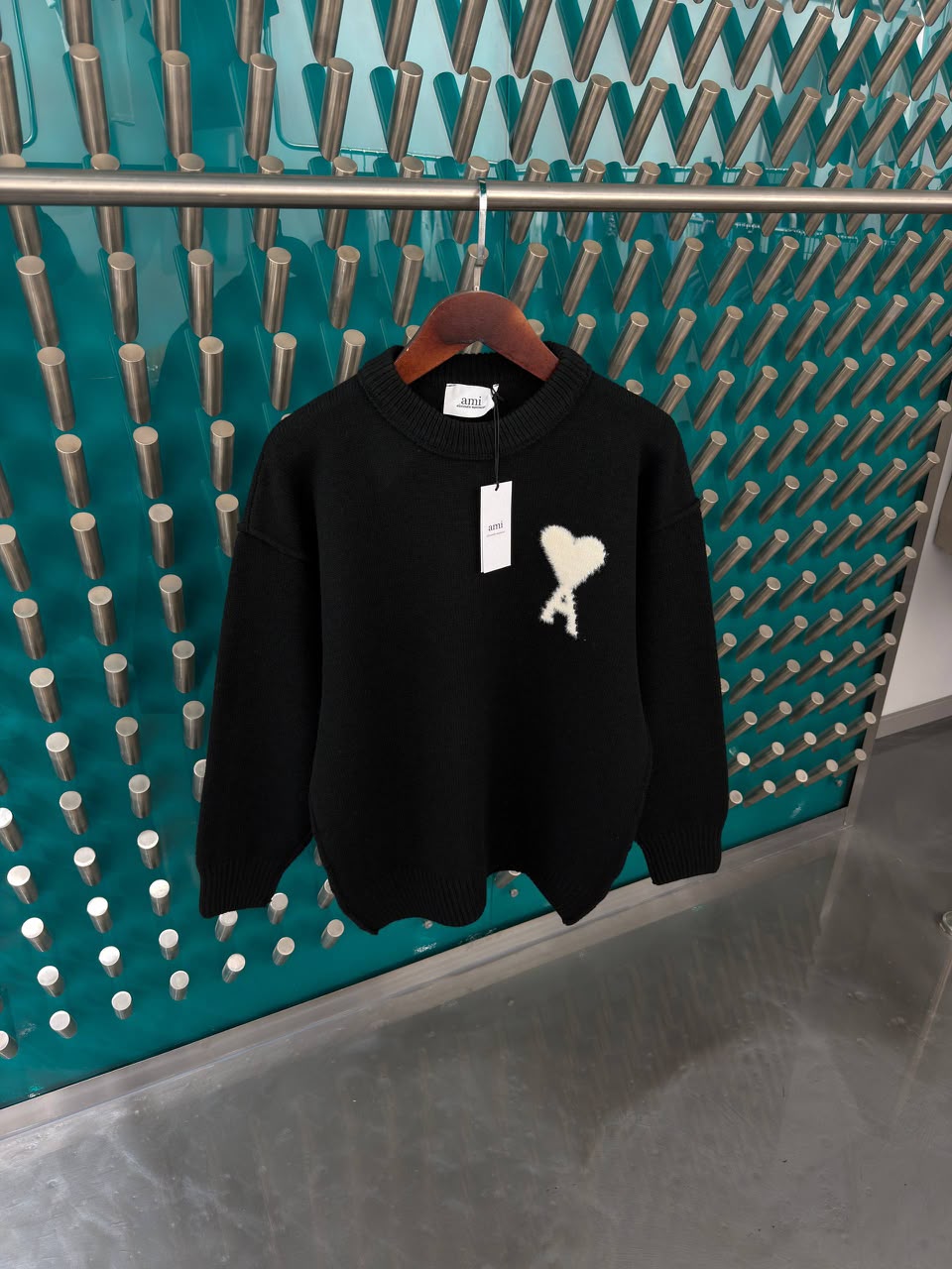 Ami Heart Logo Crew Neck Sweater