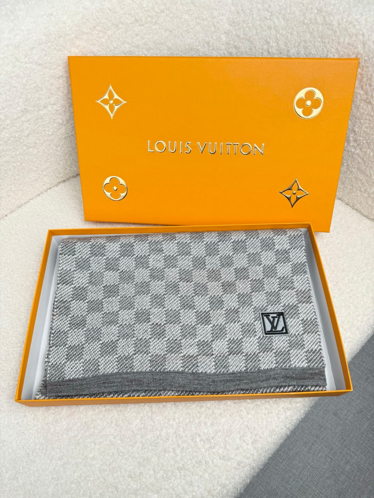 LV Large Checkerboard Scarf