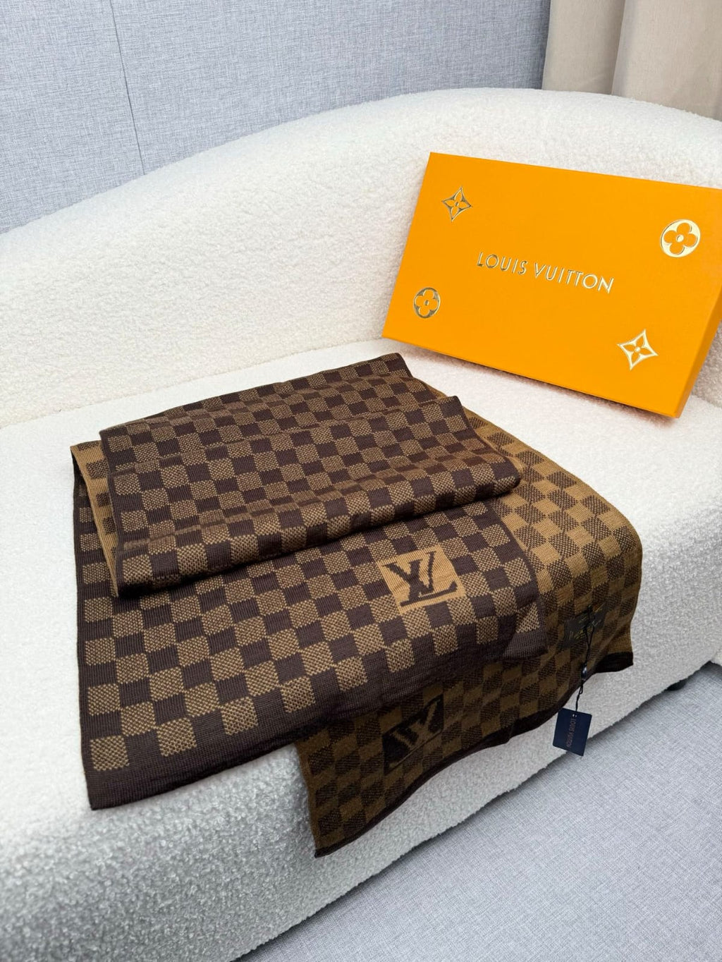 LV Large Checkerboard Scarf