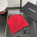 CHANEL Tonal Logo Cable Knit Beanie