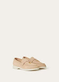 LORO PIANA Kids Suede Charm Loafers