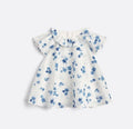 Dior Baby White Blue Floral Collar Dress