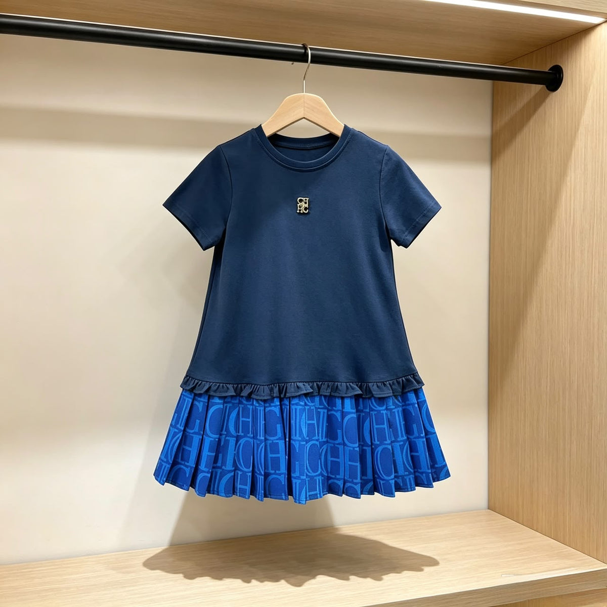 CH Carolina Herrera  Pleated Hem Dress