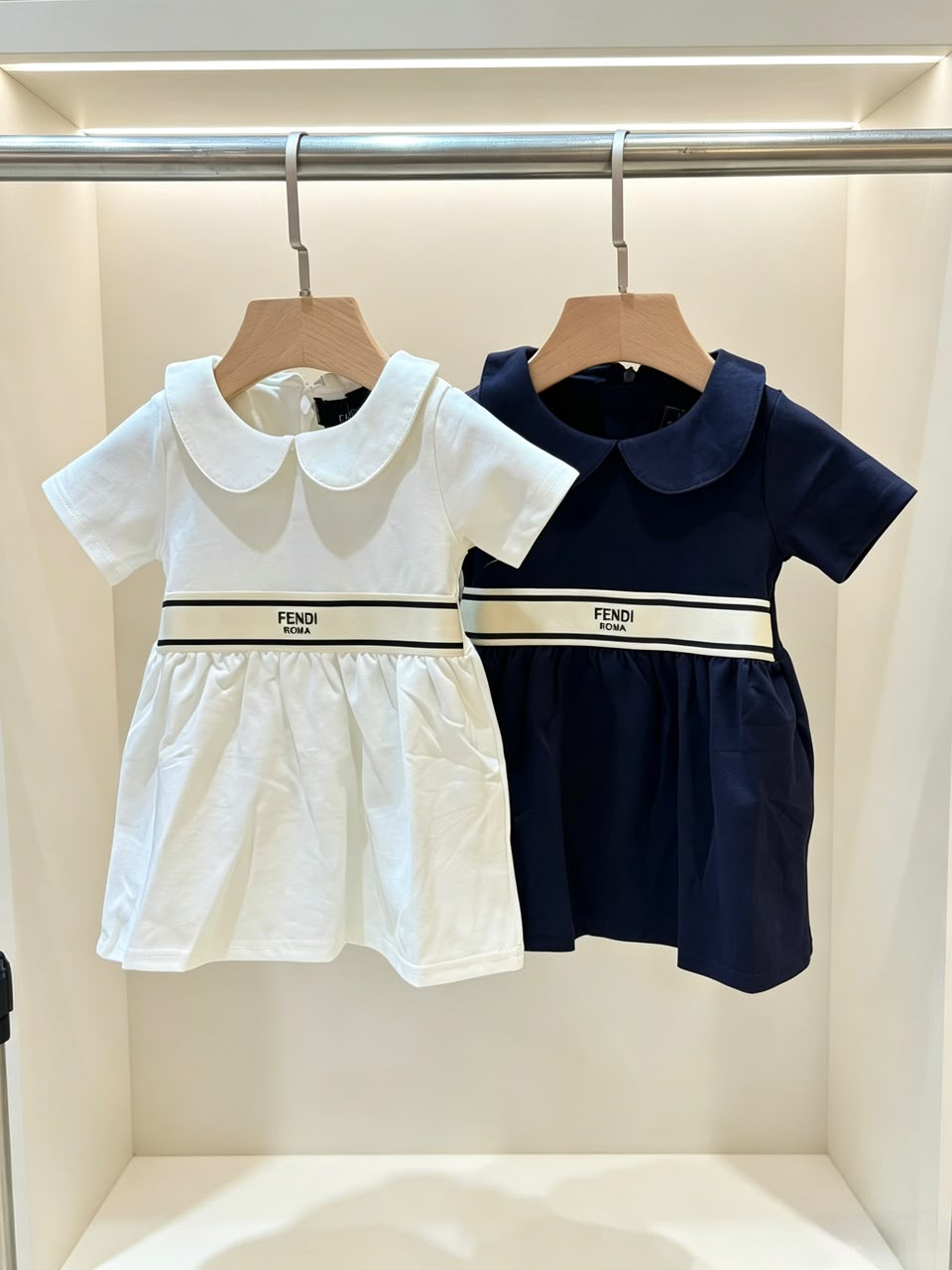 FENDI Baby Logo Waist Collared Dress