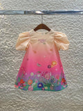 FENDI Baby Pink Gradient Floral Dress