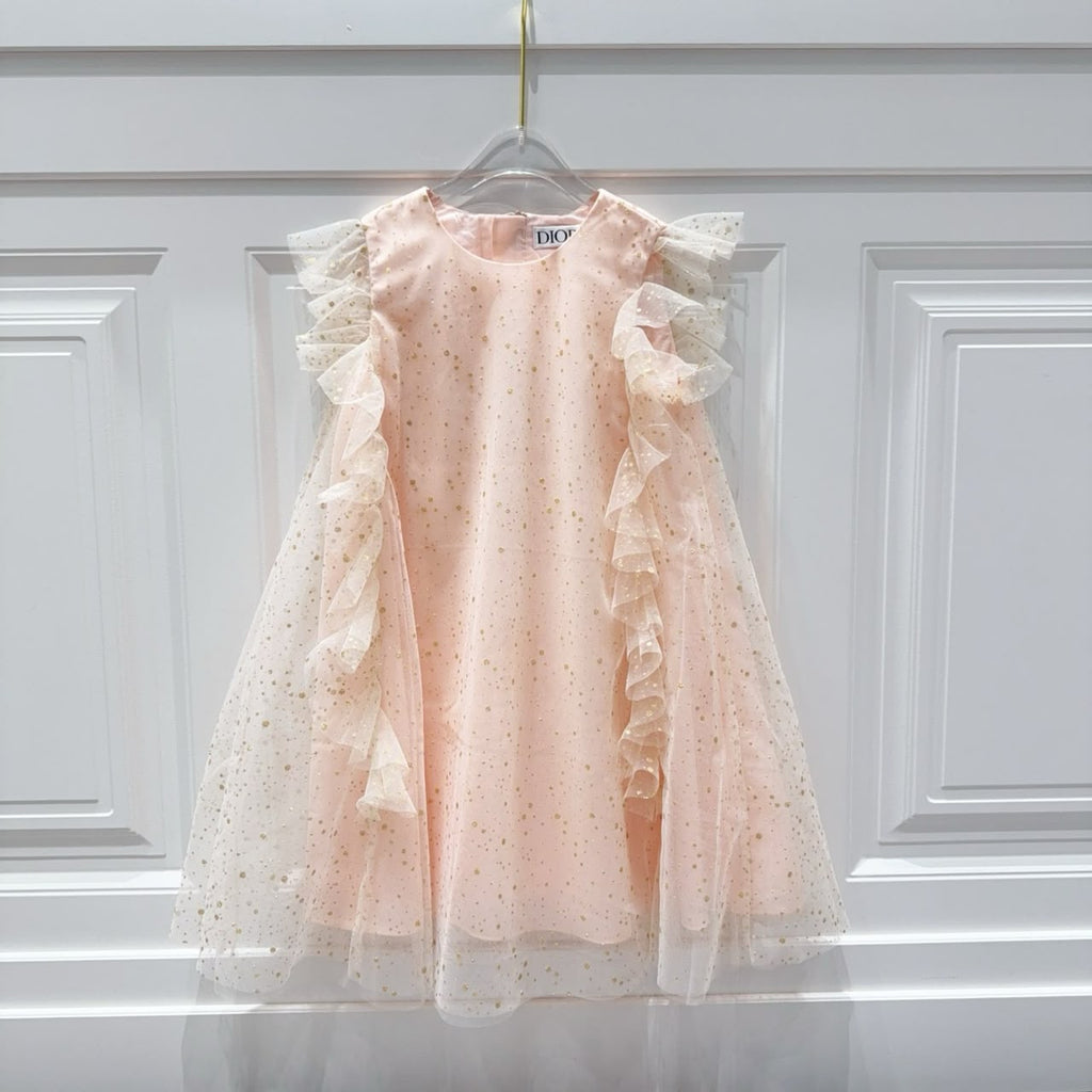Dior Baby Blush Tulle Ruffle Dress