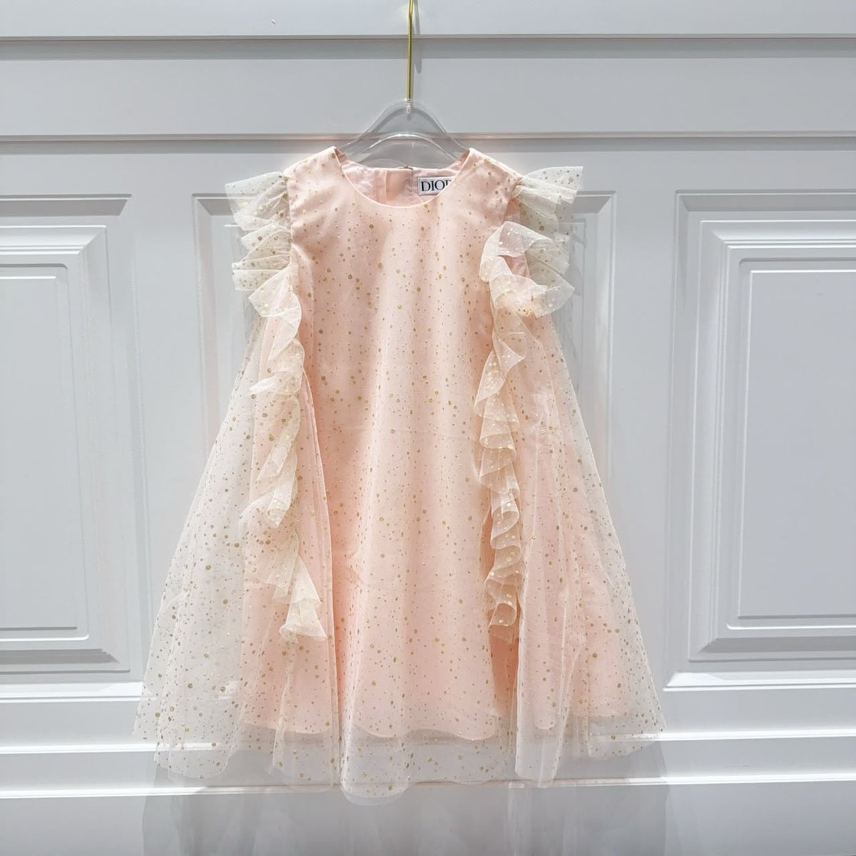 Dior Baby Blush Tulle Ruffle Dress