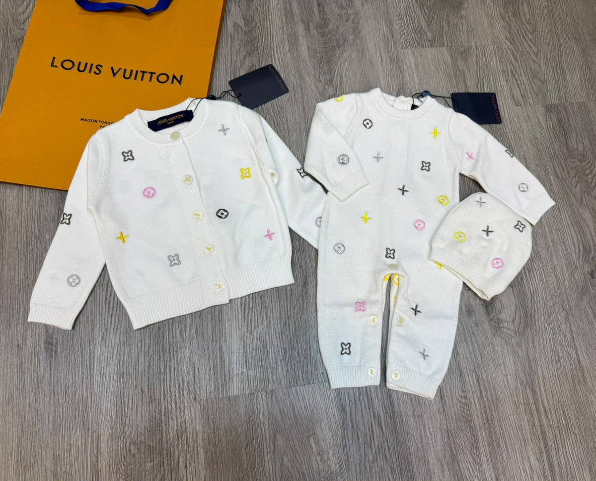 LV Baby White Pastel Monogram Cardigan