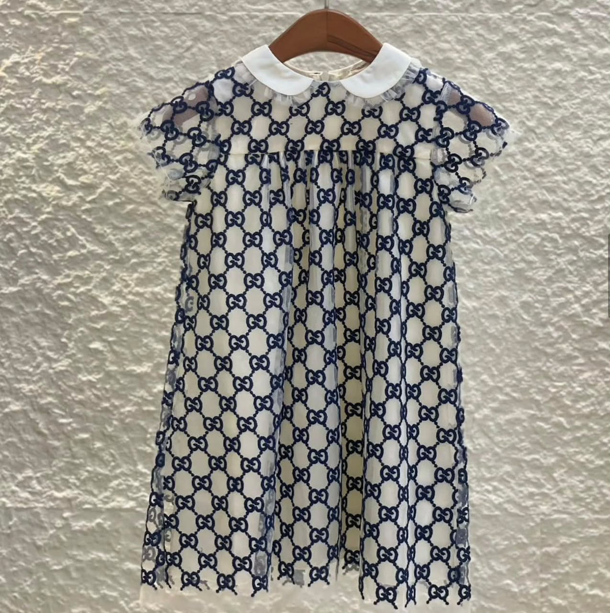 Gucci Baby Monogram Tulle Bib Dress