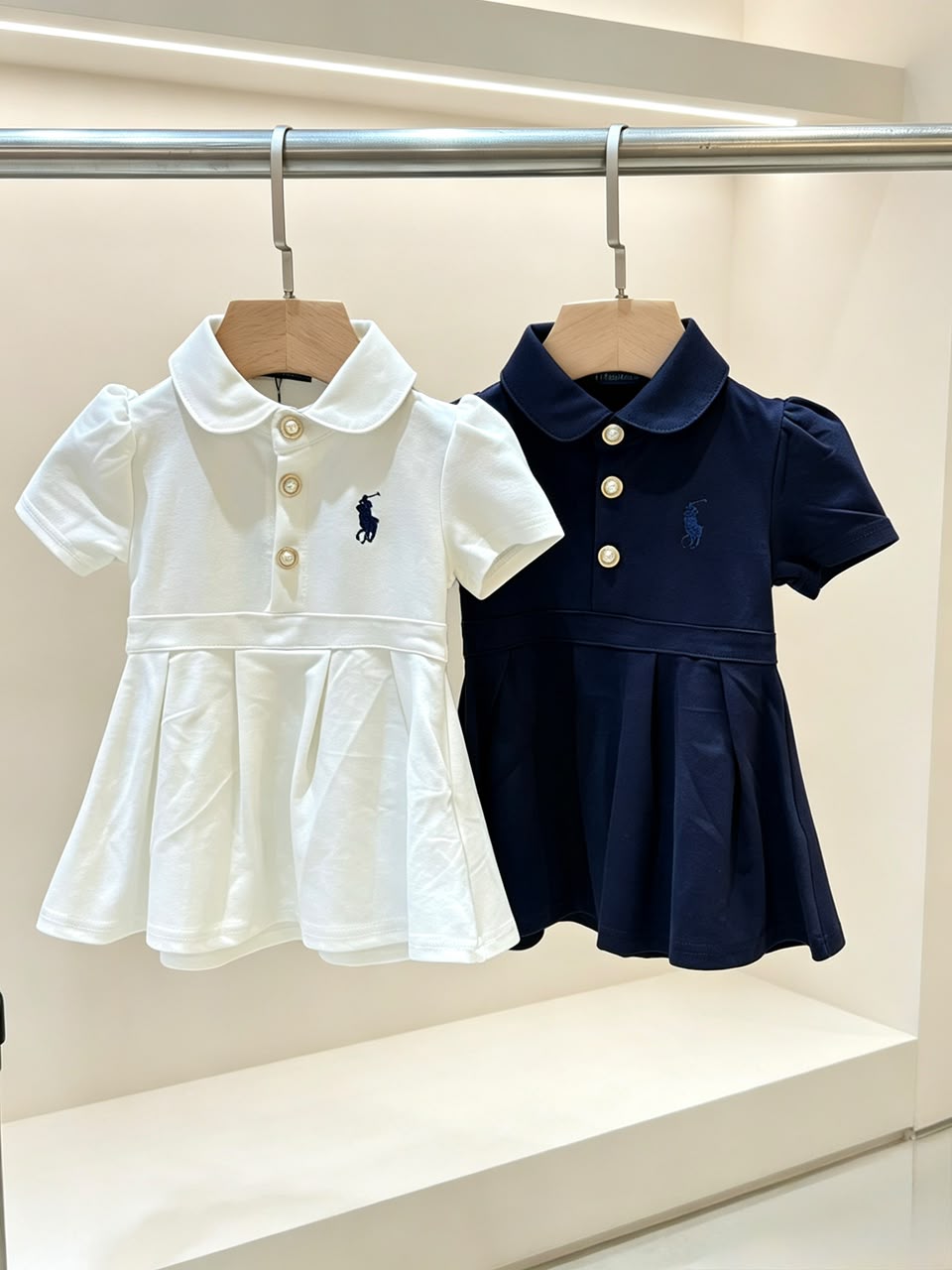 polo Baby Collared Pleated Dress
