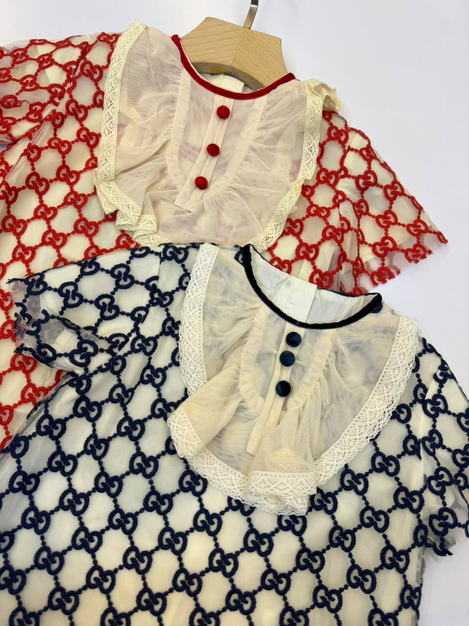Gucci Baby Monogram Tulle Bib Dress