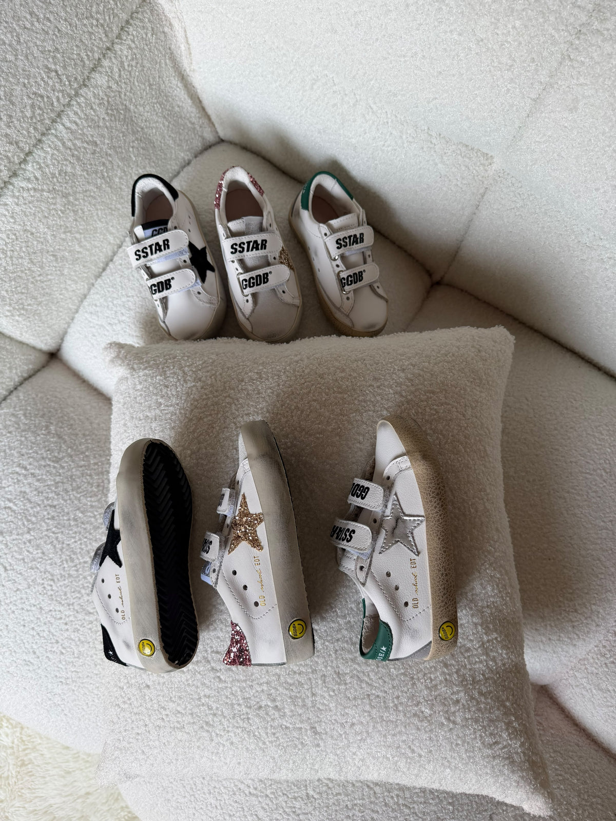 Golden Goose Kids Double Strap Star Sneakers