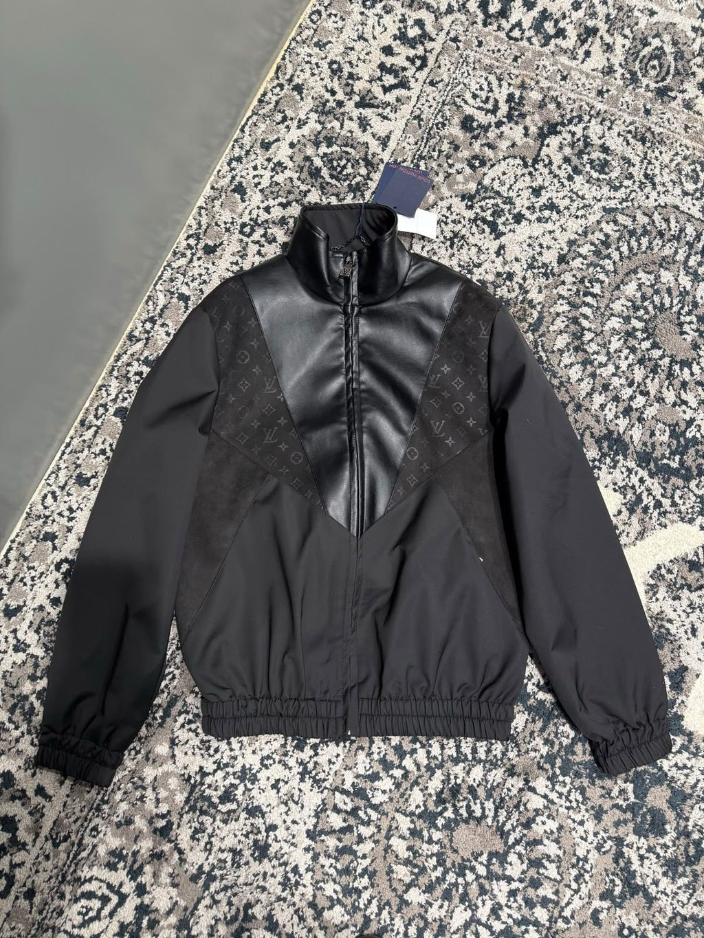 LV Monogram Panel Stand Collar Jacket