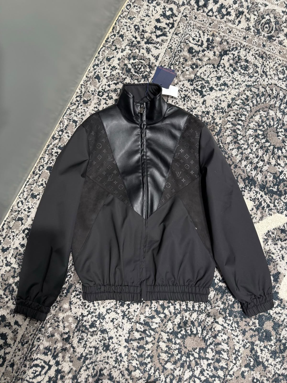 LV Monogram Panel Stand Collar Jacket