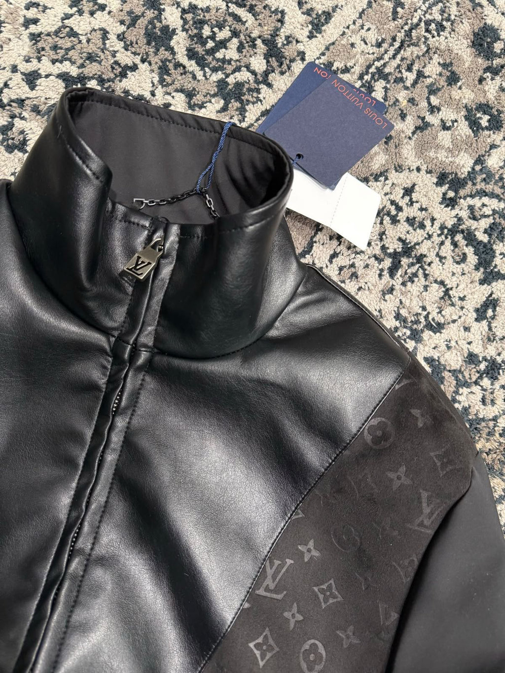 LV Monogram Panel Stand Collar Jacket