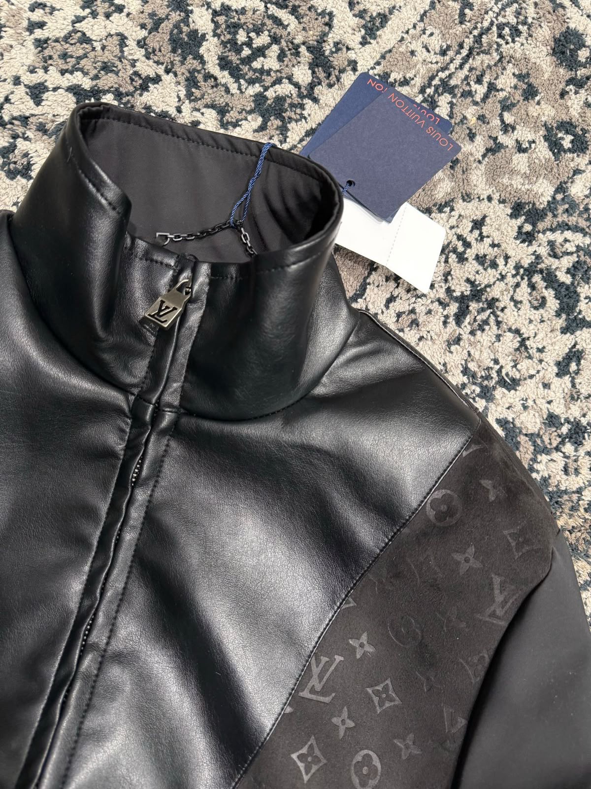 LV Monogram Panel Stand Collar Jacket