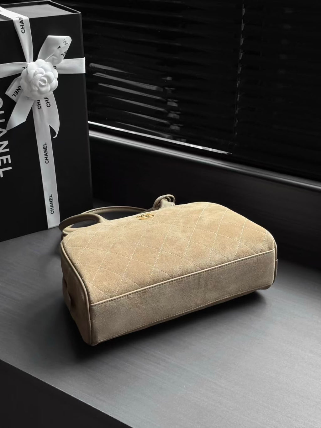 CHANEL Quilted Zip-Top Bowling Bag