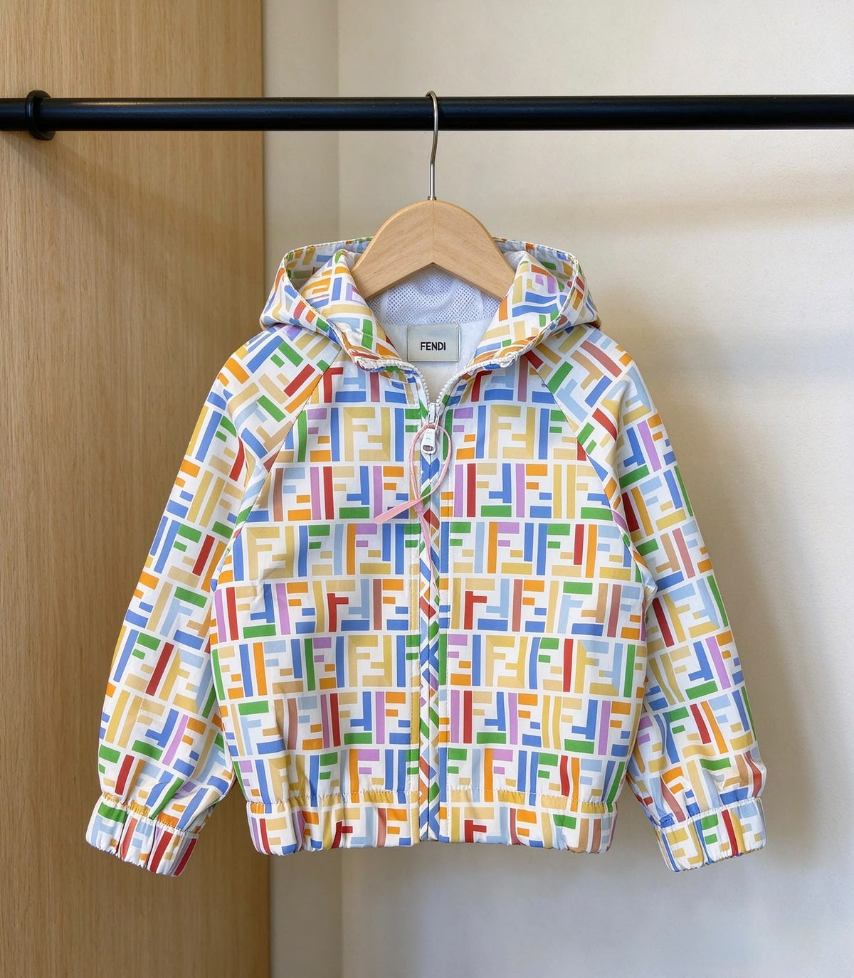 FENDI Kids Multicolour Monogram Hooded Jacket