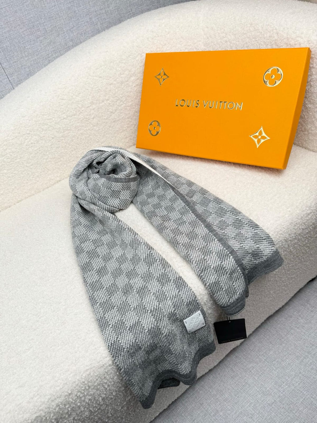 LV Melange Embossed Patch Scarf