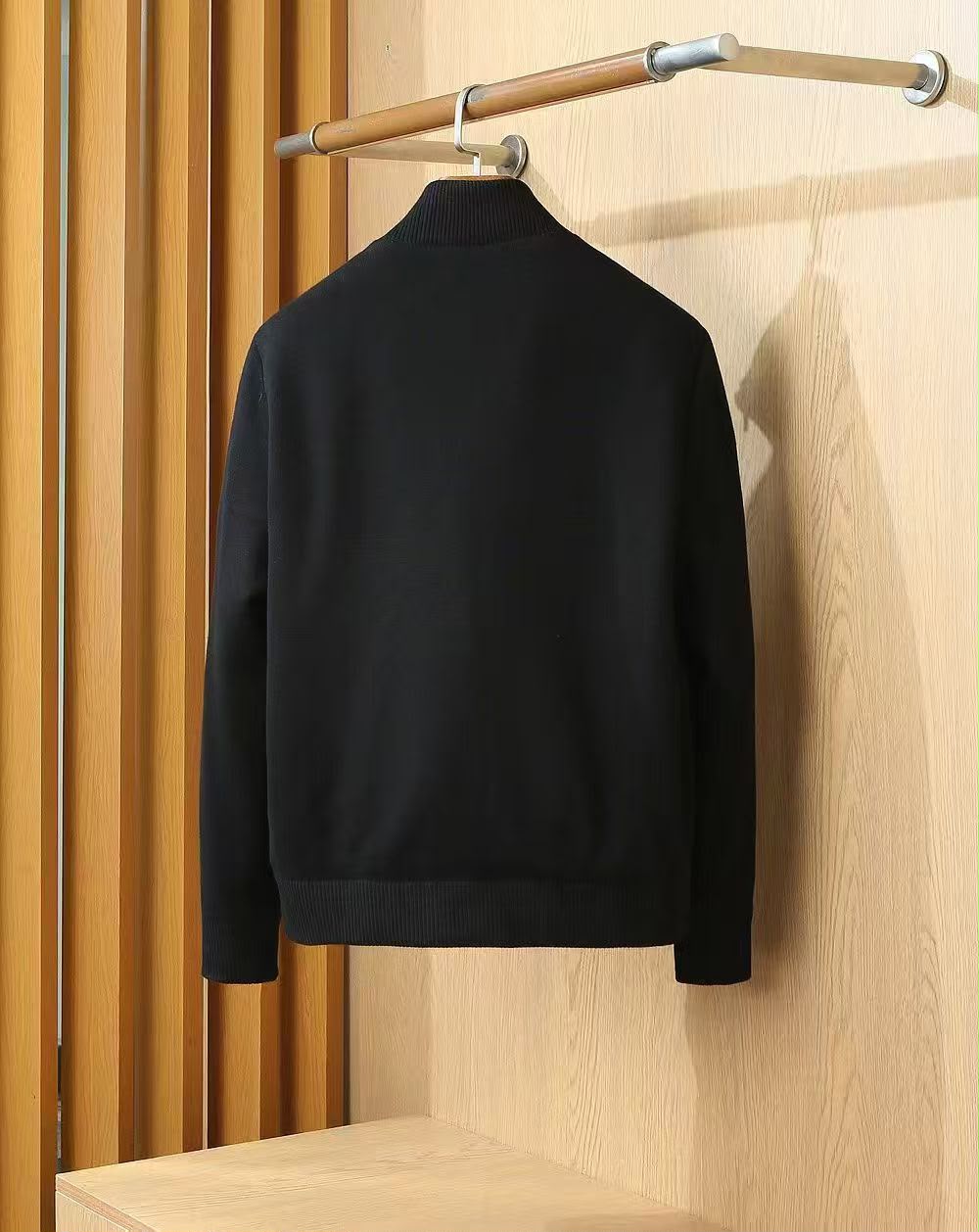 MONCLER Quilted Front Knit Sleeve Zip Jacket