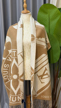 LV Circular Emblem Fringed Shawl