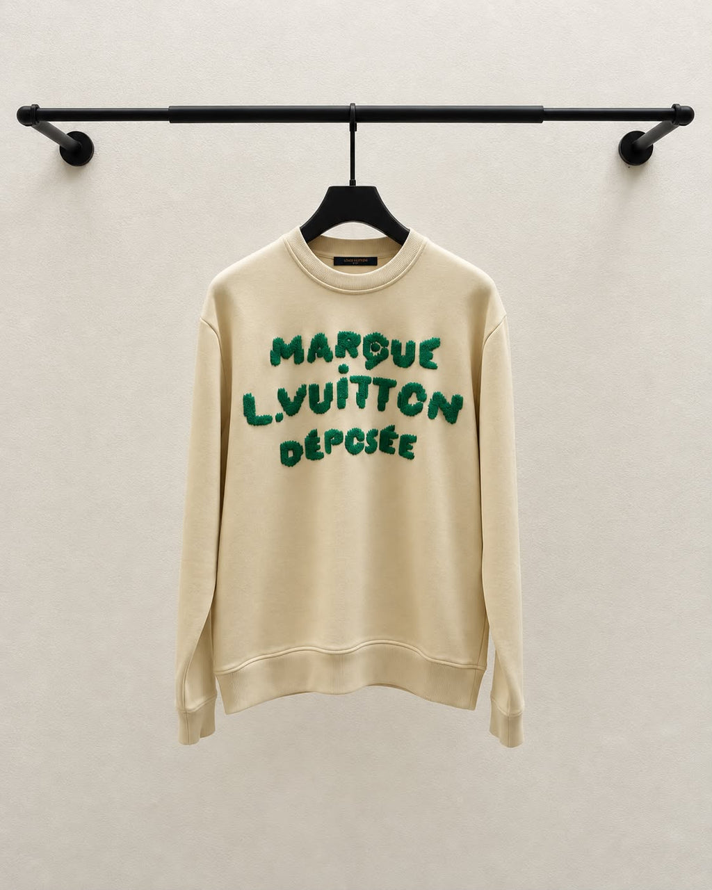 LV Raised Lettering Crew Neck Sweatshirt