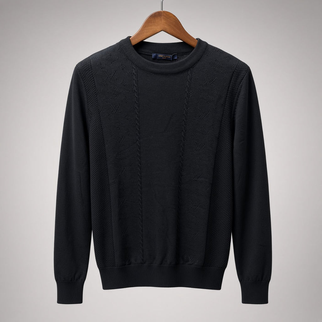LV Monogram Panel Crew Neck Sweater