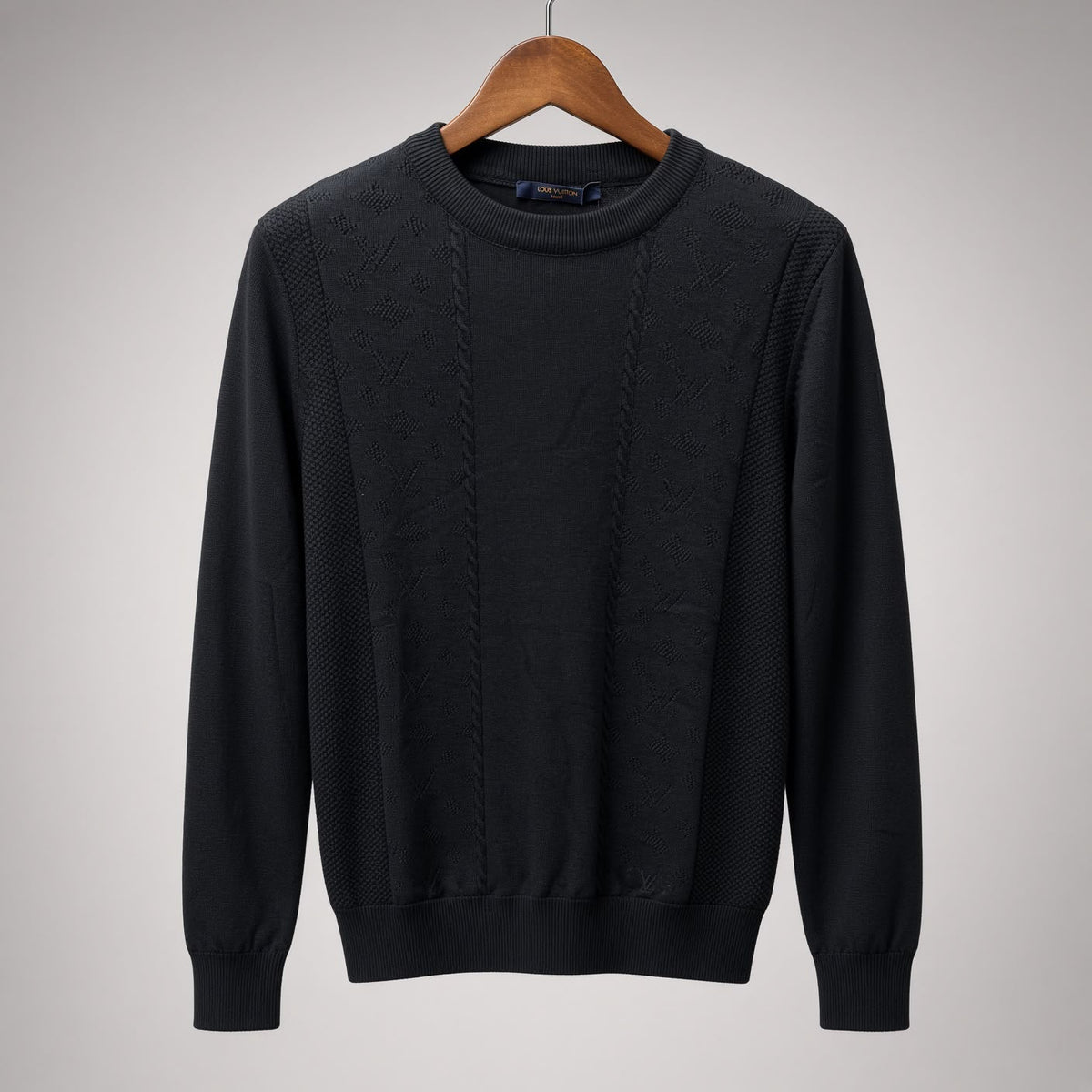 LV Monogram Panel Crew Neck Sweater