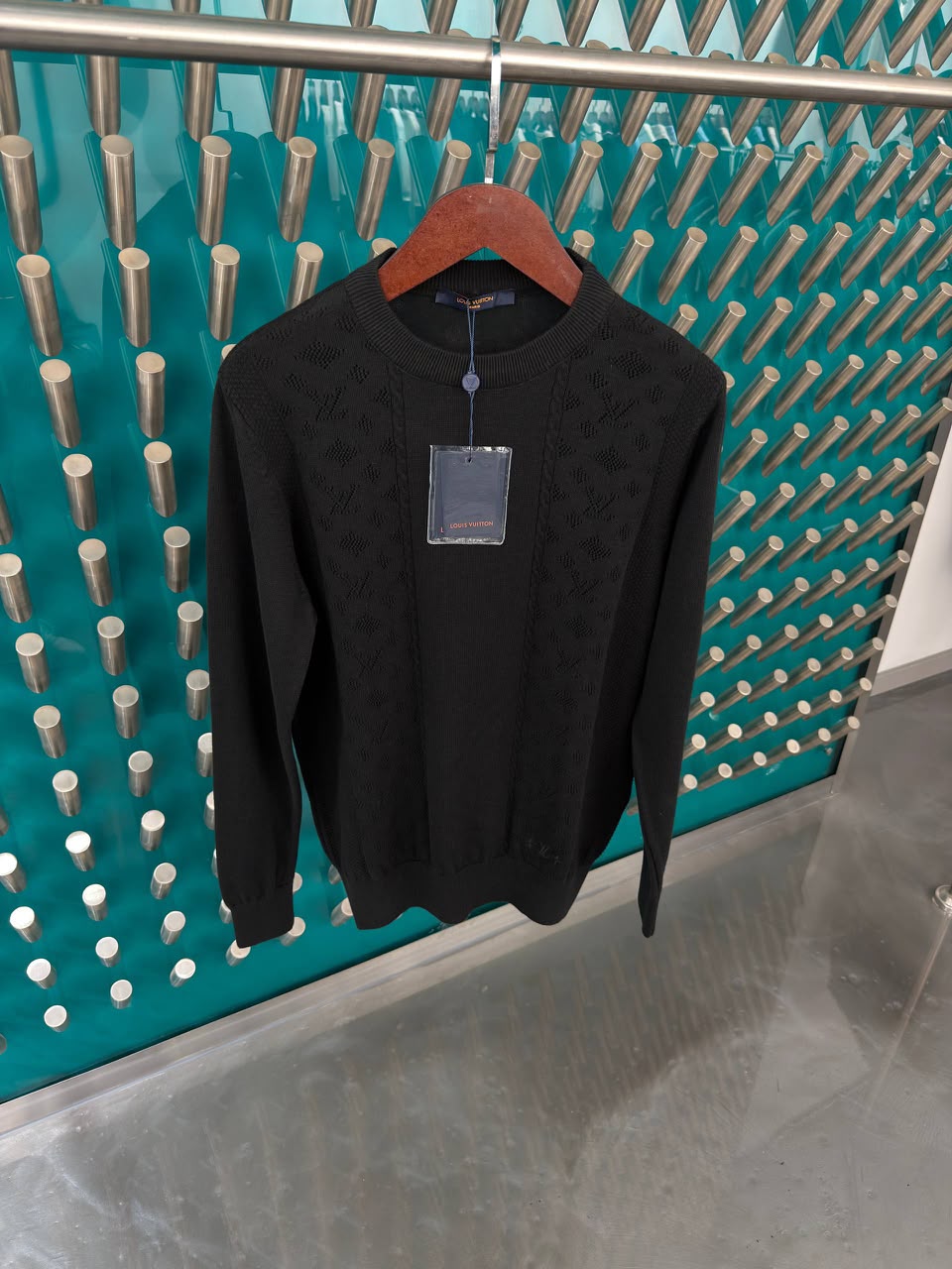 LV Monogram Panel Crew Neck Sweater