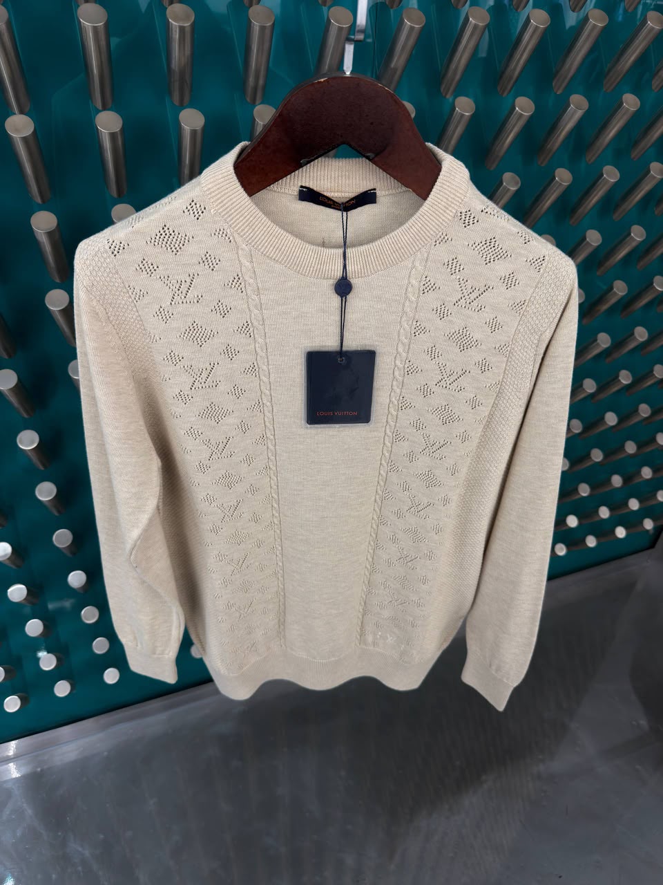 LV Monogram Panel Crew Neck Sweater