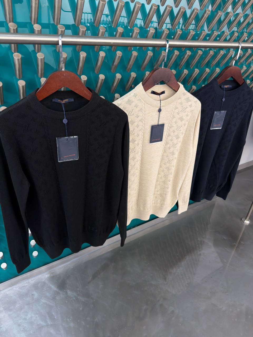 LV Monogram Panel Crew Neck Sweater