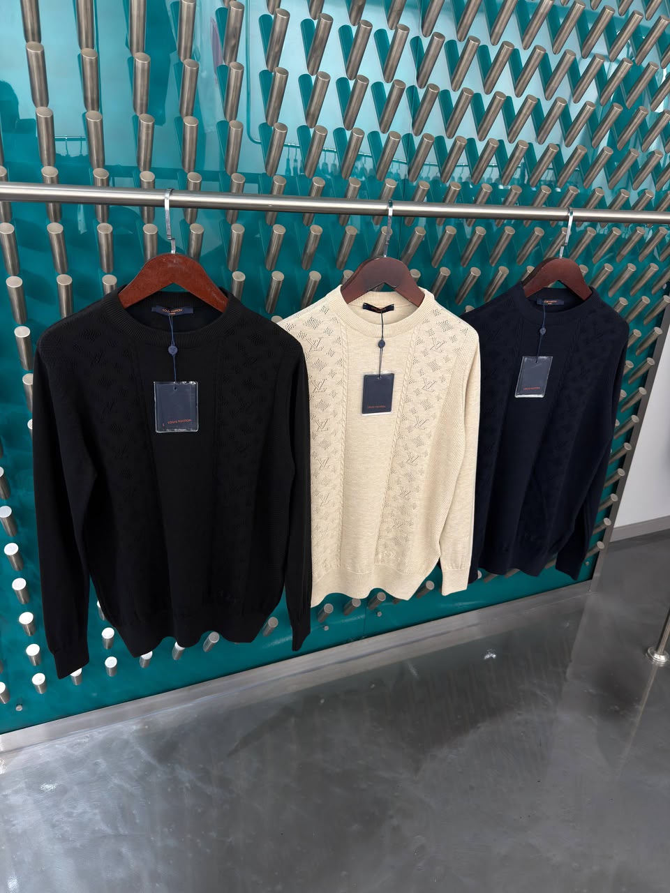 LV Monogram Panel Crew Neck Sweater