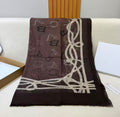 BVLGARI Letter and Rope Border Scarf