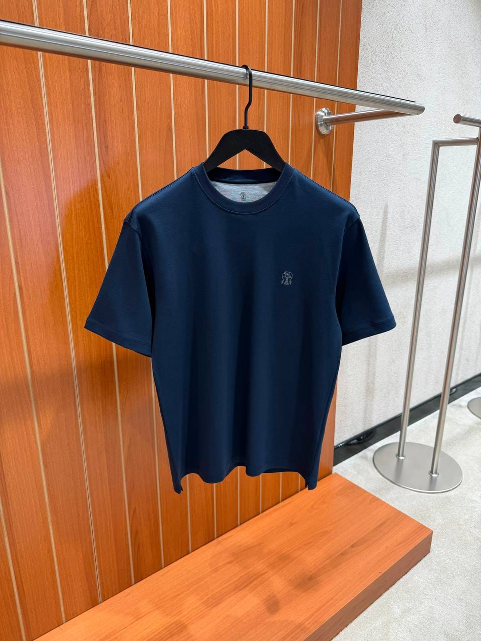 Brunello Cucinelli Crest Logo Crew Neck T Shirt