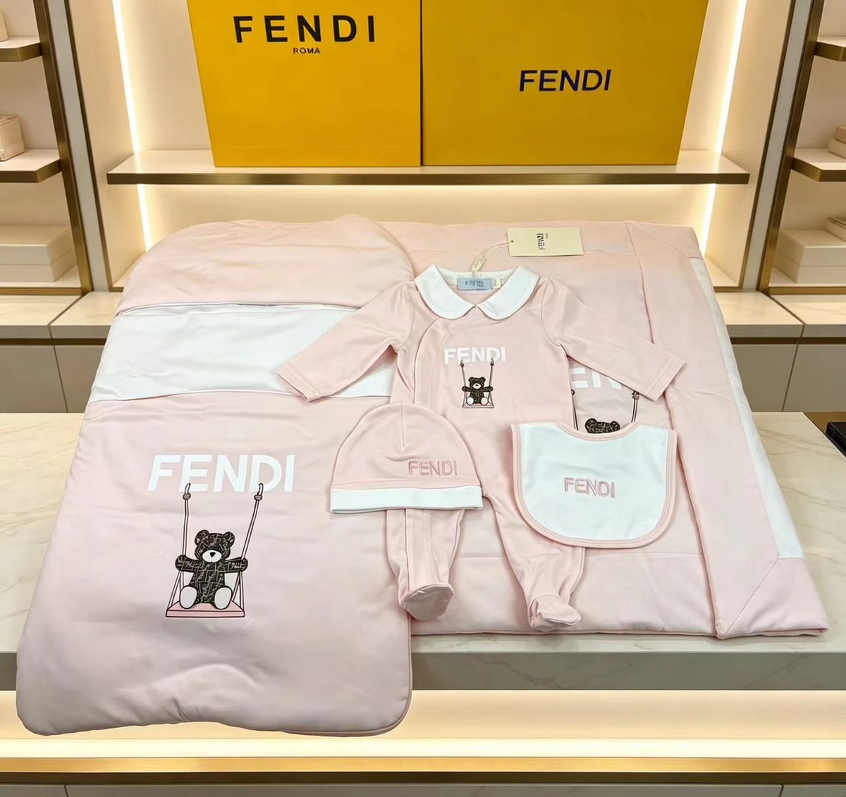 FENDI Swing Bear Newborn Gift Set