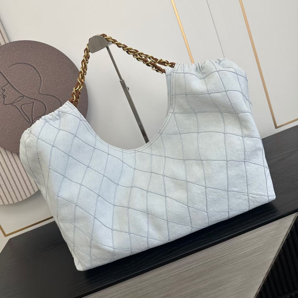 CHANEL Large-Logo Quilted Shoulder Bag
