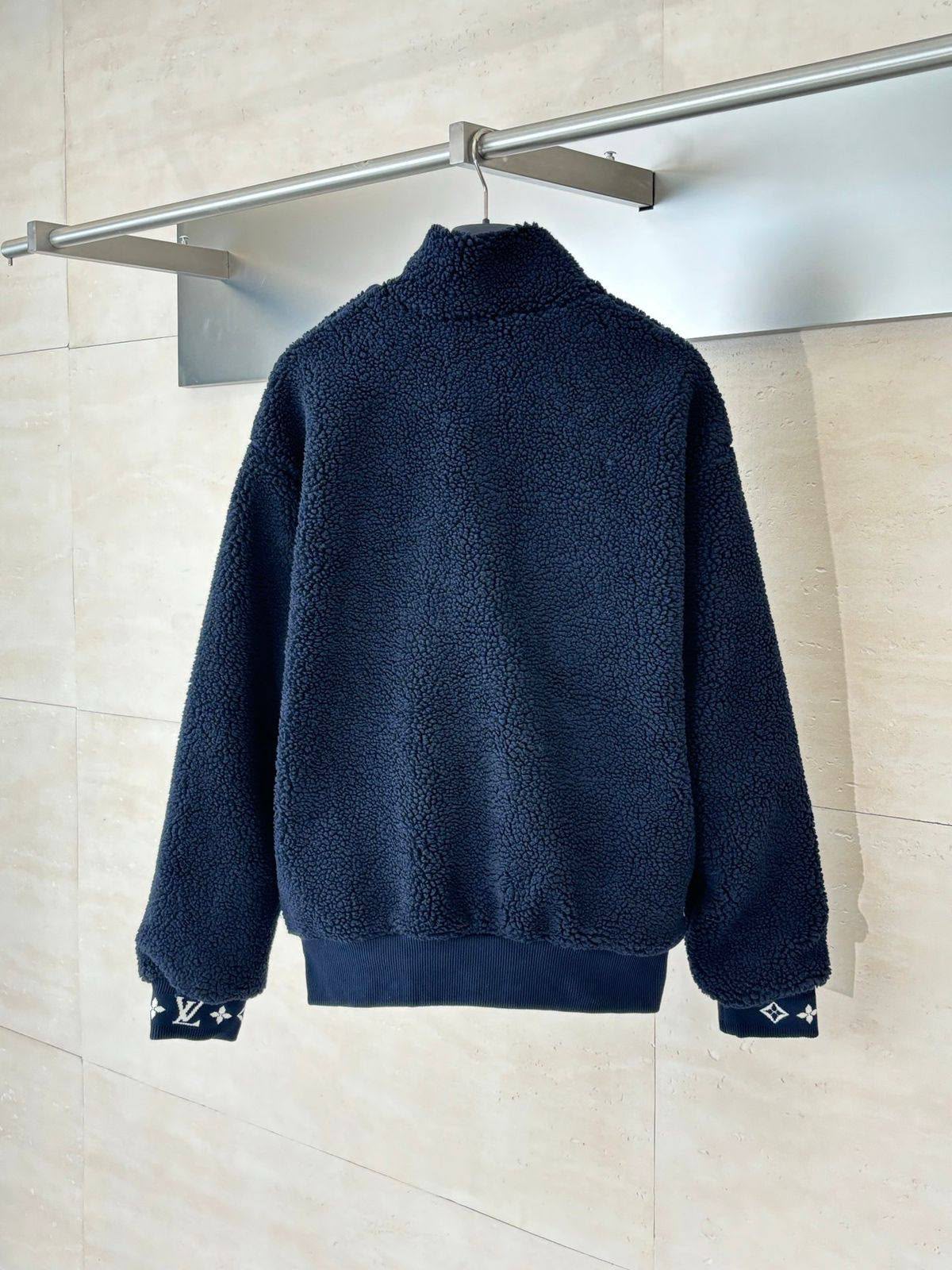 LV Textured Chest Patch Zip Jacket