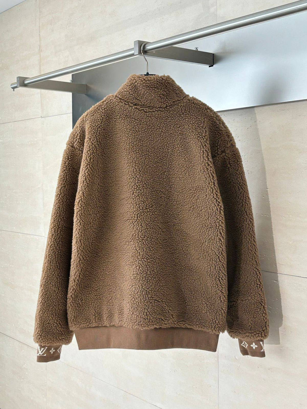 LV Textured Chest Patch Zip Jacket