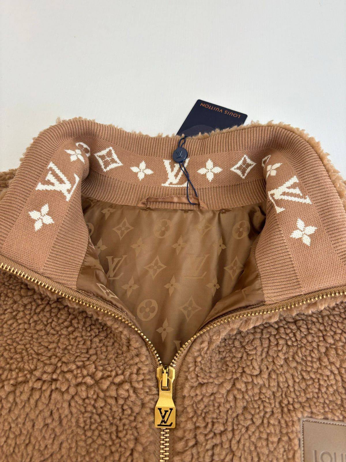 LV Textured Chest Patch Zip Jacket