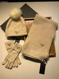 Prada Triangle Logo Pompom Winter Set