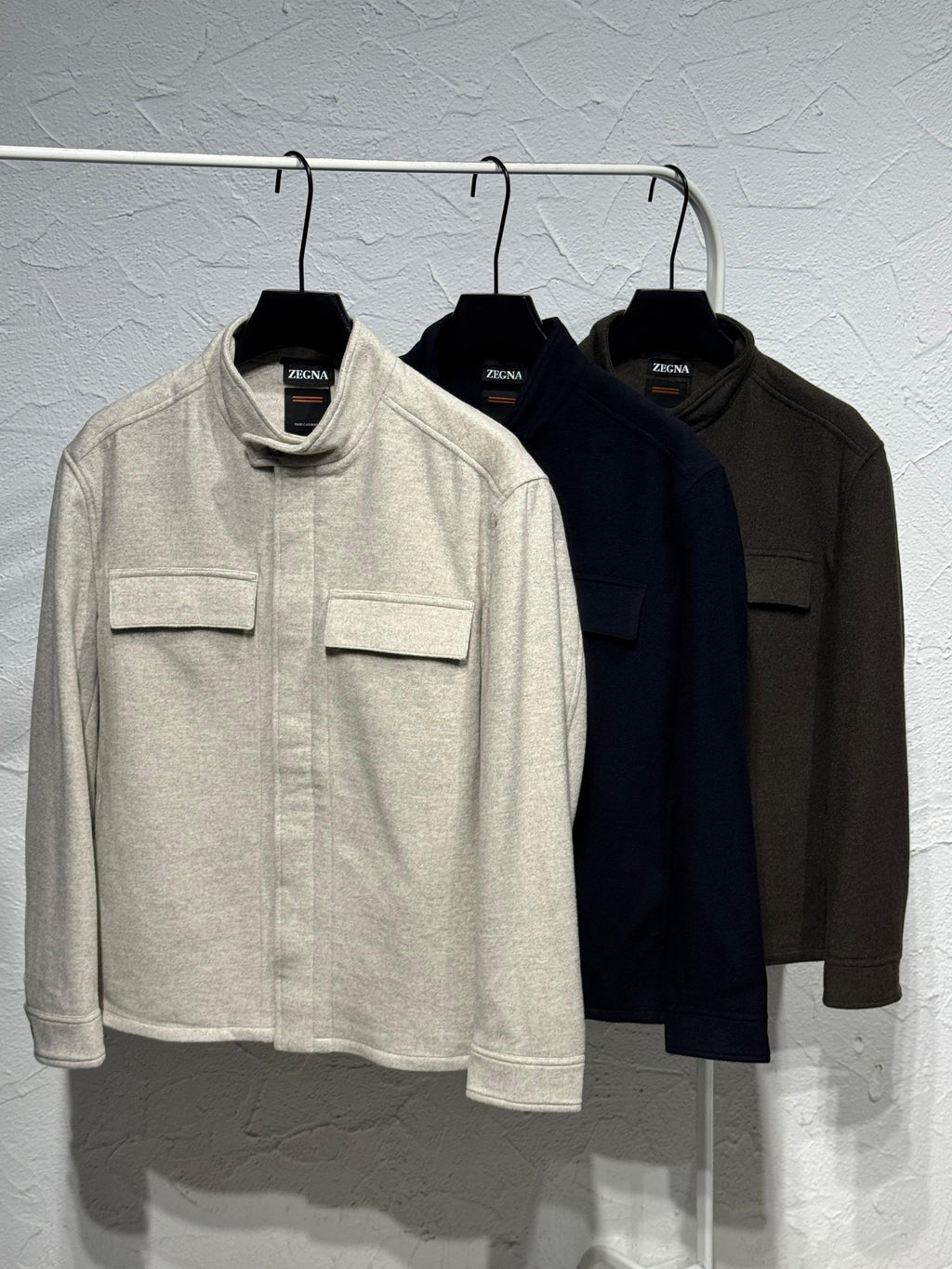 Zegna Stand Collar Flap Pocket Jacket